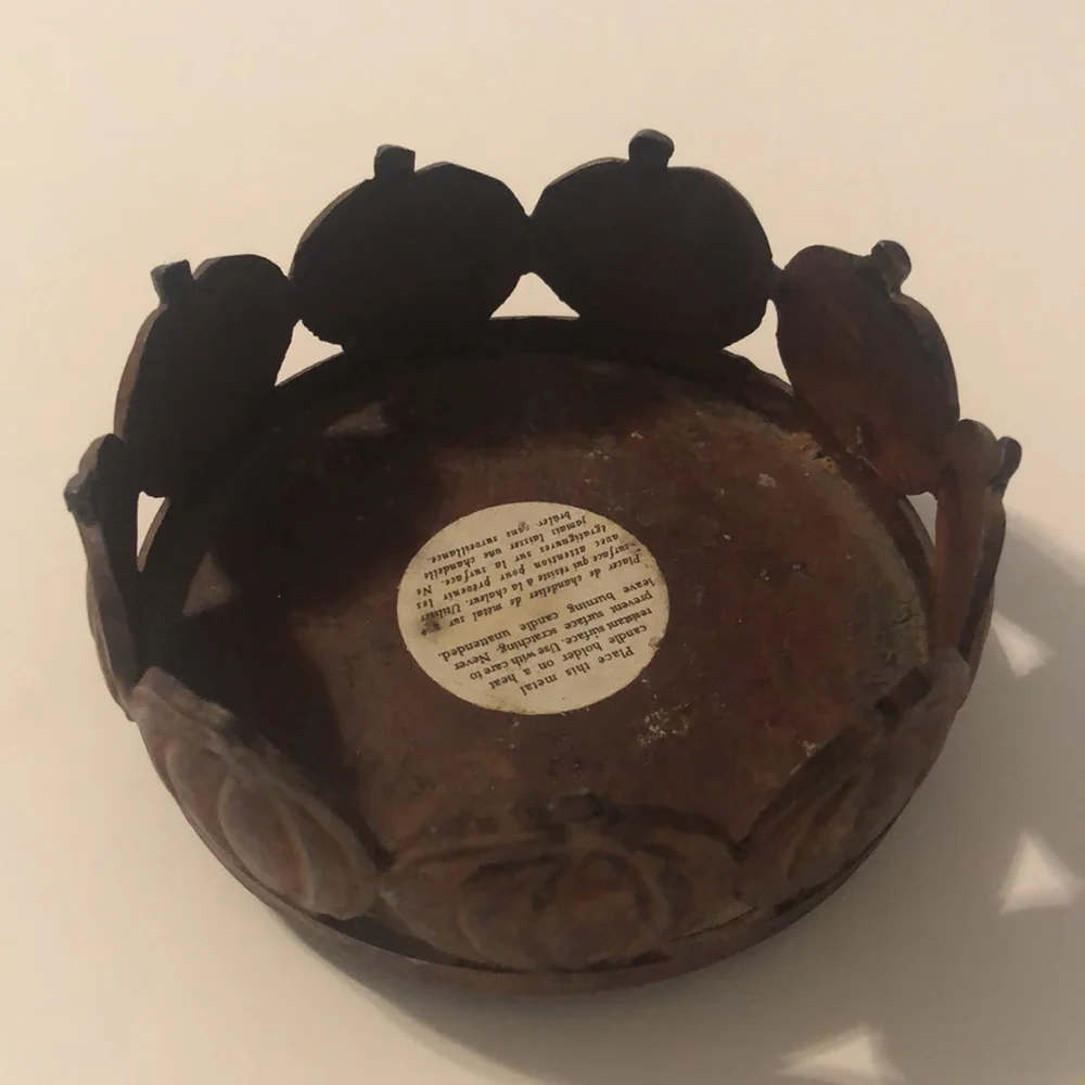 Rusted Iron Pumpkin Pillar Candle Holder - Halloween/Fall/Thanksgiving D…